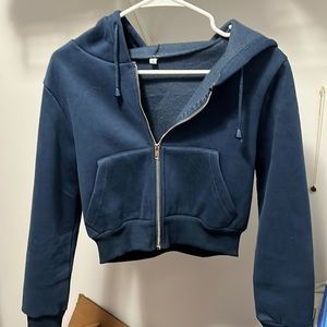 cropped zip up